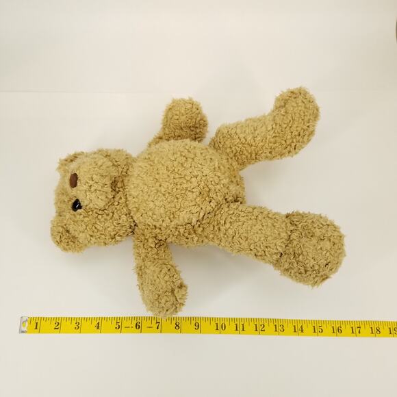 Build A Bear BAB Tan Curly Bear Plush Stuffed Animal Toy Faux Leather Paws Vtg - Picture 8 of 8